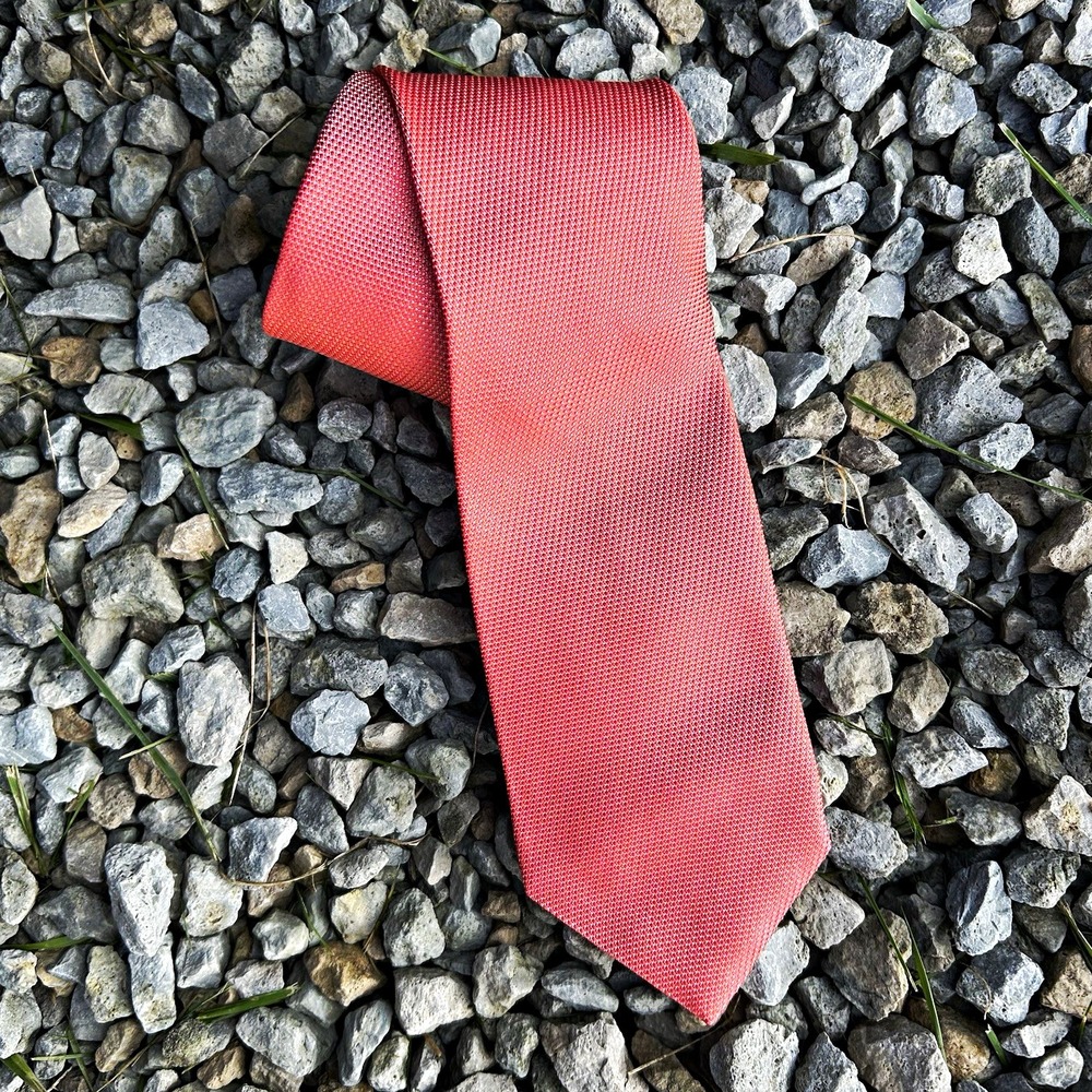 Brooks Brothers Tie NWT XL Coral Salmon Silk Textured USA $64.50 Retail